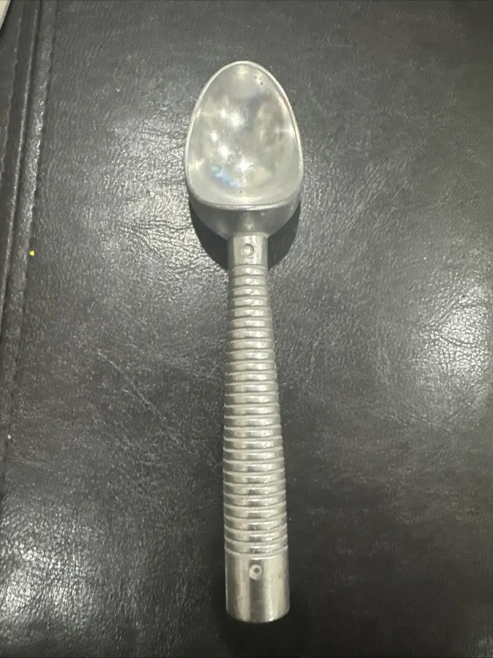Vintage Cast Aluminum Ice Cream Scoop Ribbed Handle